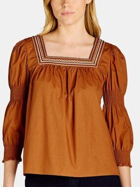 The Pioneer Woman Smocked Sleeve Square Neck Blouse  size M (8-10)
